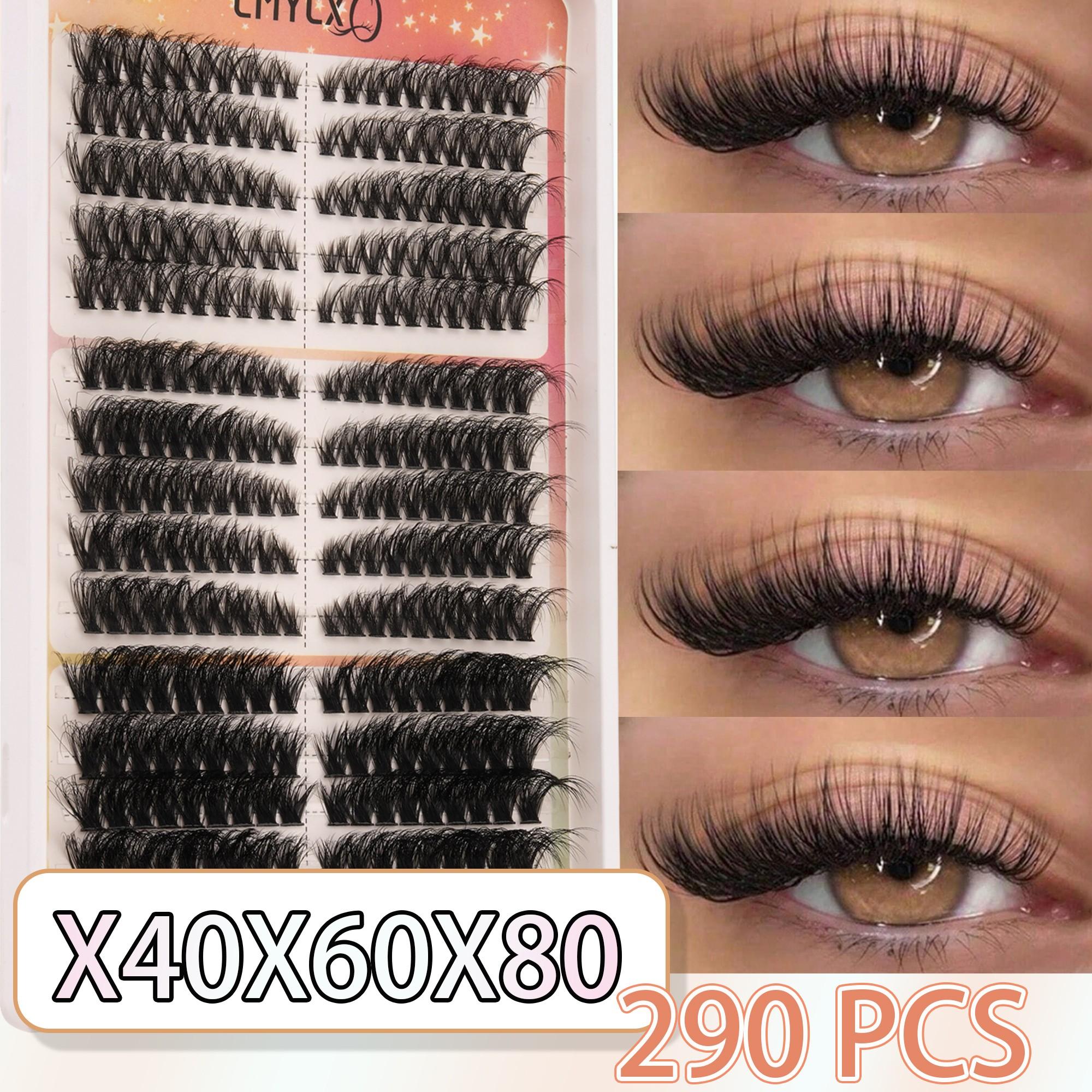 290 Clusters 15 Rows DIY Lashes, 40D 60D 80D Mixed Set, Perfect for Various DIY Makeup, Ideal for Beginners, Natural Voluminous Elegant False Eyelashes