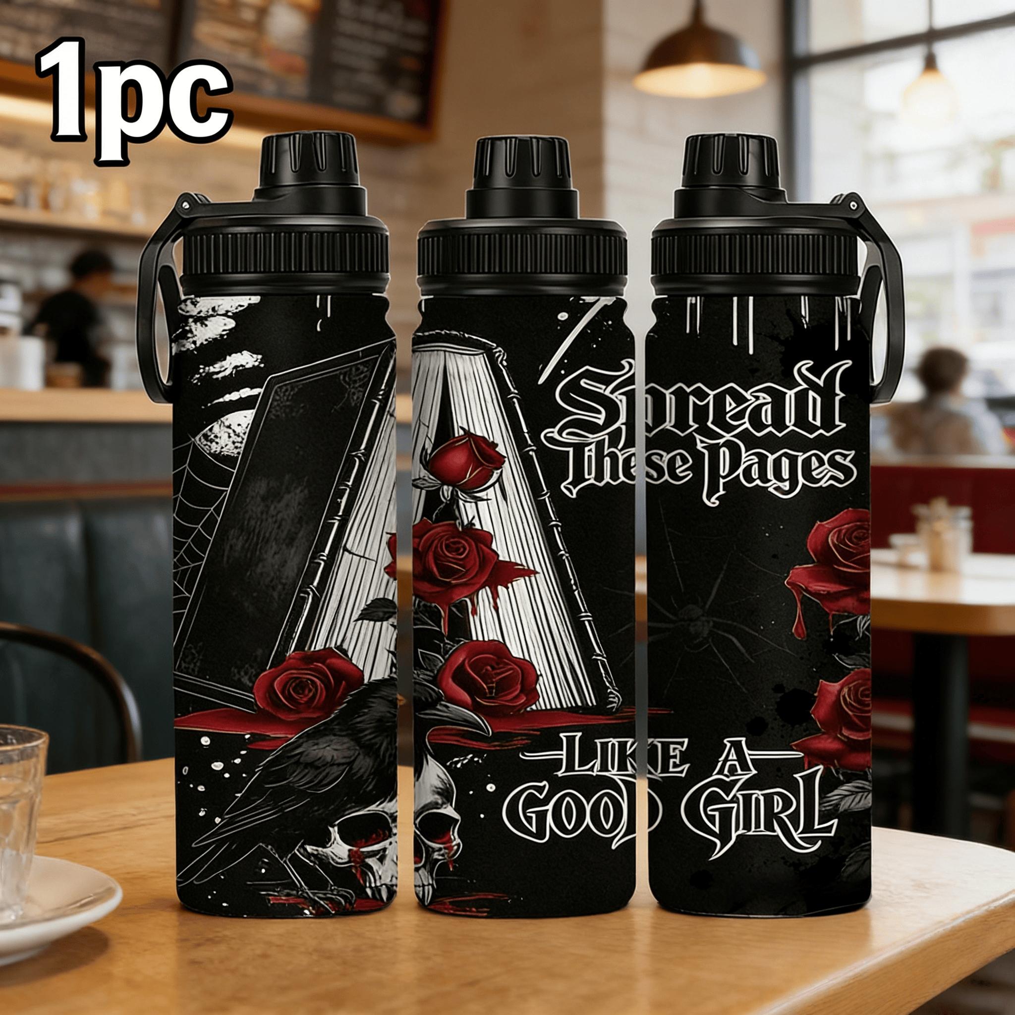 20oz Stainless Steel Insulated Water Bottle, Dark Romantic Print, Portable Cup for Car, Home, Office, Travel, Birthday Gift