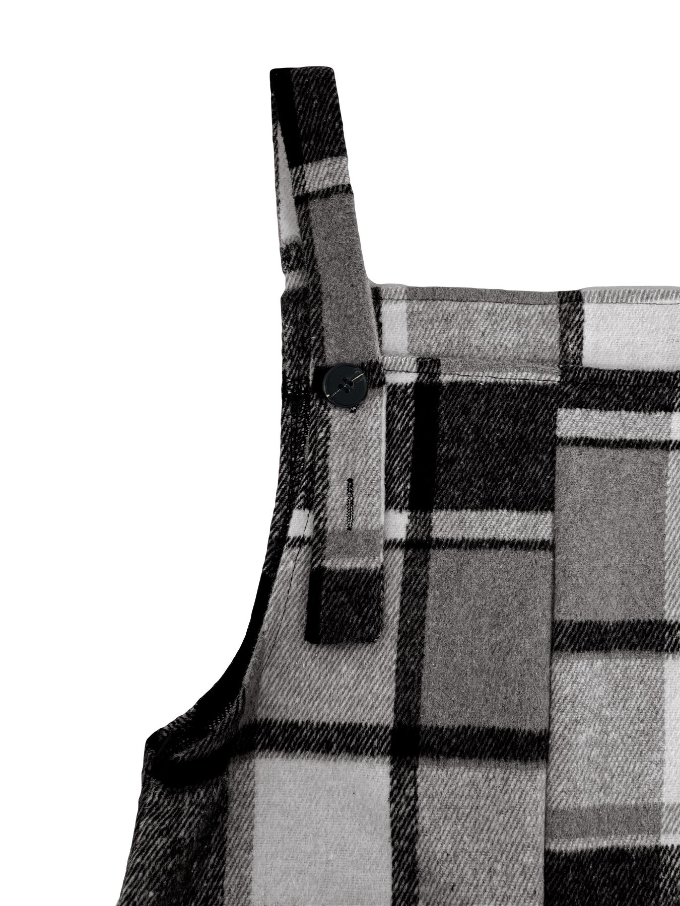 Women's Plaid Wide Leg, Elegant Square Neck Romper, Fitted Woven Fabric, Spring & Fall Fashion, Moderate Thickening, Casual Style Jumpsuit