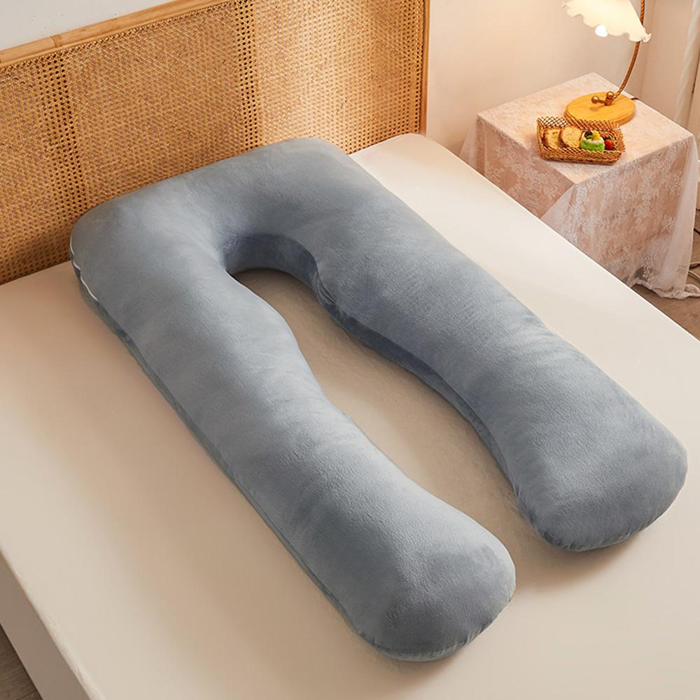 1 piece/kit Long U-shaped luxury all-encompassing embrace support pillow, British made, a comfortable sleep aid for pregnant women, ideal for back and side support.