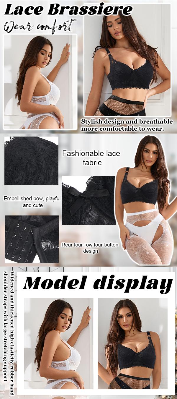 Women's Lace Bra Push Up Padded Cup Bras Plus Size Underwire Bra Sexy Lingerie Everyday Bras Bralette New Fashion Comfortable Lined Bra Trendy Breathable Design Adjustable Shoulder Straps Includes Underwear & Adjustable Strap Perfect for Daily Wear Women's Lace Bra Push Up Padded Cup Bras Plus Size Underwire Bra Sexy Lingerie Everyday Bras Bralette New Fashion Comfortable Lined Bra Trendy Breathable Design Adjustable Shoulder Straps Includes Underwear & Adjustable Strap Perfect for Daily Wear