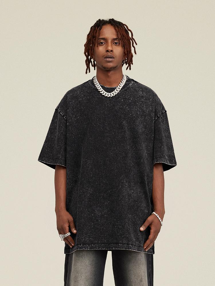 MIDMX Oversized Vintage Streetwear Cotton T-Shirts Solid Colors Men Women's Wear Summer Tops Baggy Crewneck Loose Fits Style 100% Pure Plant Dyed Comfortable Soft Breathable Black Friday Deals Christmas Gift Suits Suits Suits SpringStatements Tshirt