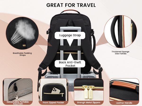 LOVEVOOK Travel Backpack for Women & Men as Personal Item Flight Approved,Large Capacity Carry on Backpack with 3 Packing Cubes and Laptop Compartment,Weekender Bag for Hiking,Overnight,TikTokShopSpringStatements