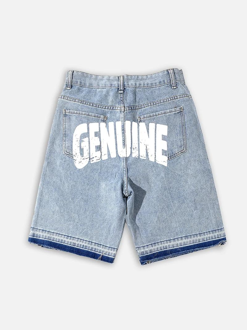 Sopula Studio Men's Hiphop Cross Hot Diamond Jorts Denim Shorts Streetwear Pocket