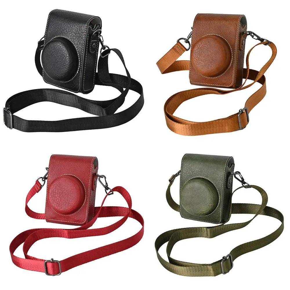 Durable PU Leather Compact Digital Camera Bag Case - Light Camera Accessory for Canon SX740 HS, SX730, G7X Mark II/III, G7X2/G7X3; Sony ZV1II, ZV1F, ZV1M2; Lumix LX10, LX15, LX9; GR 2/3 - 30 Days Support