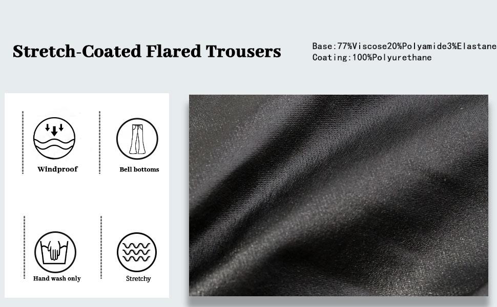 GILIPUR Y2K High Waist Coating Flare Leg Pants,Casual Lounge Pants Comfy Plain Button Pocket Trousers,Women's Ladies Bottoms For All Seasons Fall & Winter Clothes,Stretchy Coating  Flared Leg Pants,Kardashian Style,Casual Streetwear Pants,T-Chic