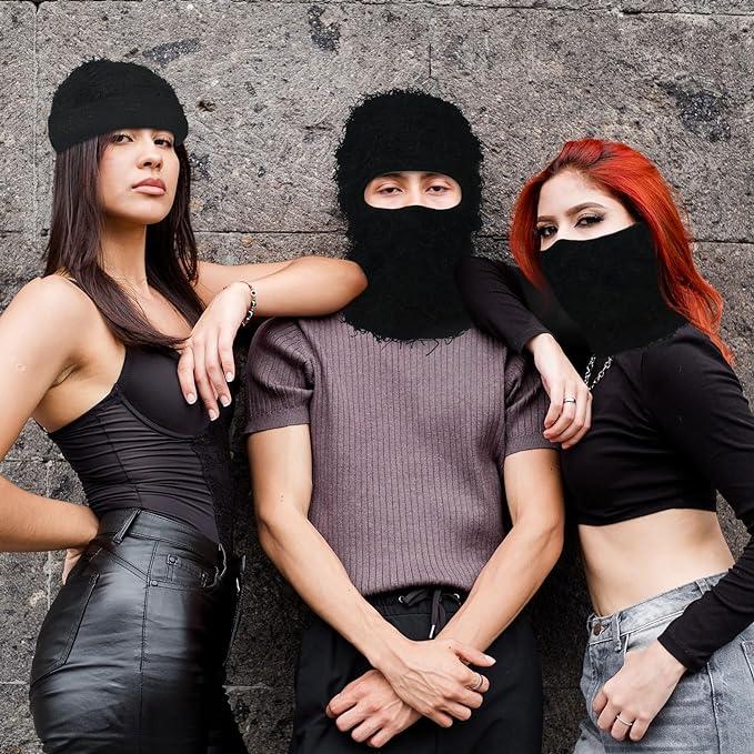 JointlyCreating Distressed Windproof Balaclava Ski Mask for Men and Women - Knitted Full Face Mask Cold Weather Head Cover Winter Breathable Elastic