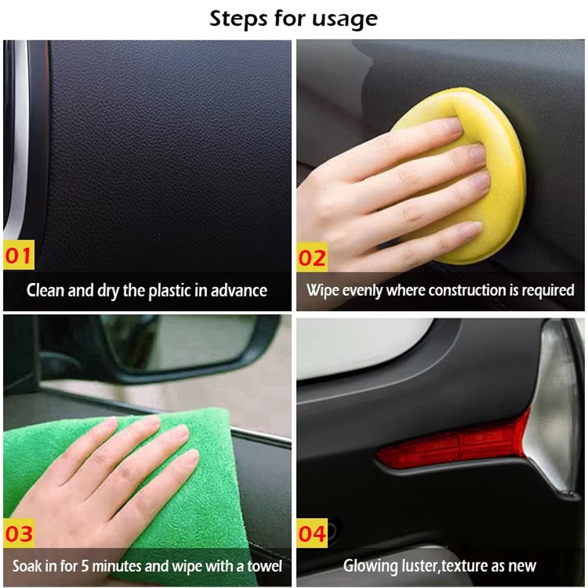 100ML Car Plastic Restorer, Back to Gloss, Car Products, Plastic Restore, Auto Polish, Repair Coating, Renovator, Durable Finish