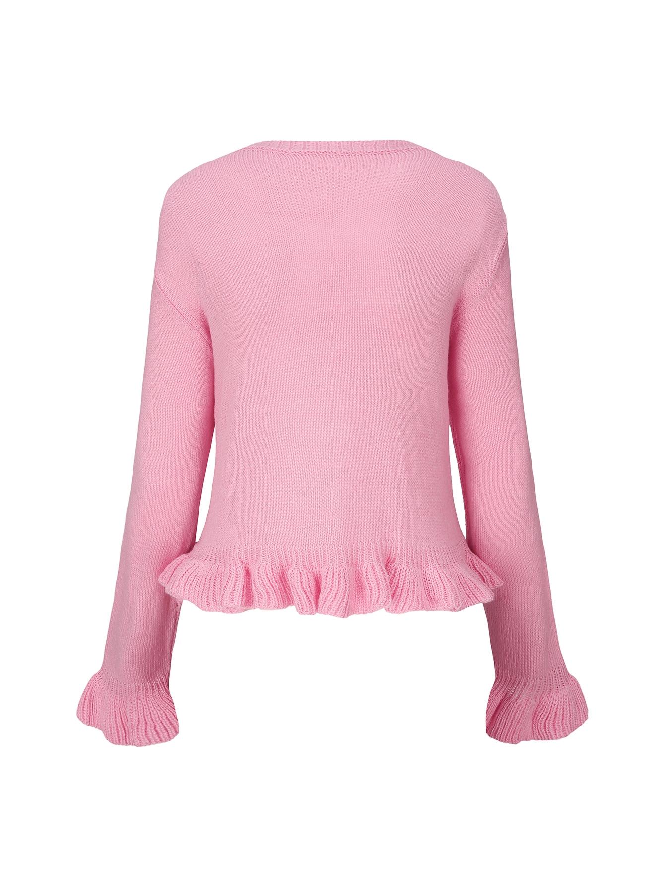 Elegant Women's Autumn & Winter Cardigan, Romantic French Style Round Neck Sweater, Cute Casual Fashion Top for Ladies
