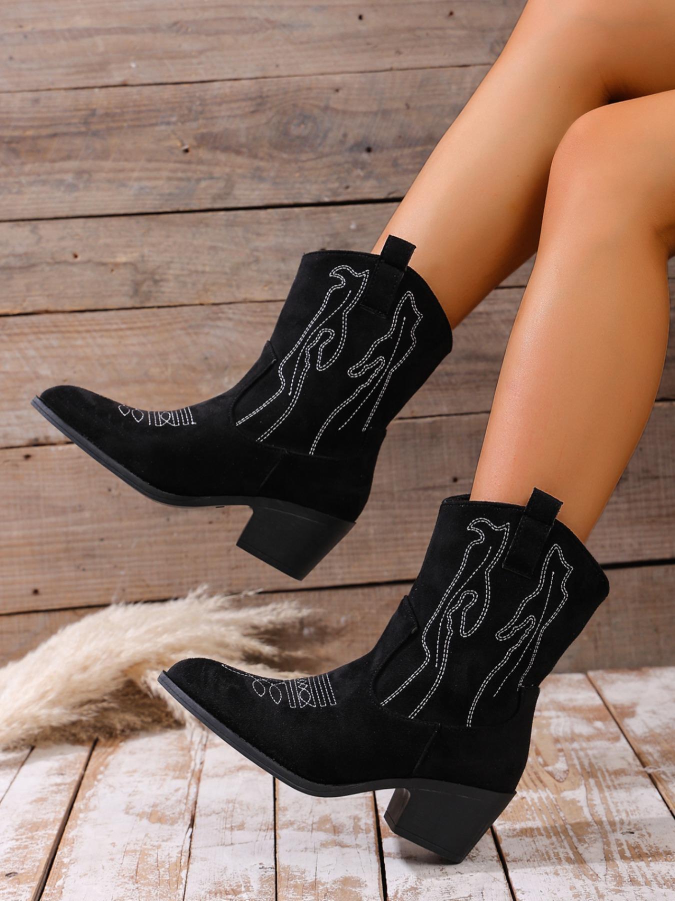 Women's Faux Fur Classic Boots with Side Zipper, Elegant Fashion Shoes ...