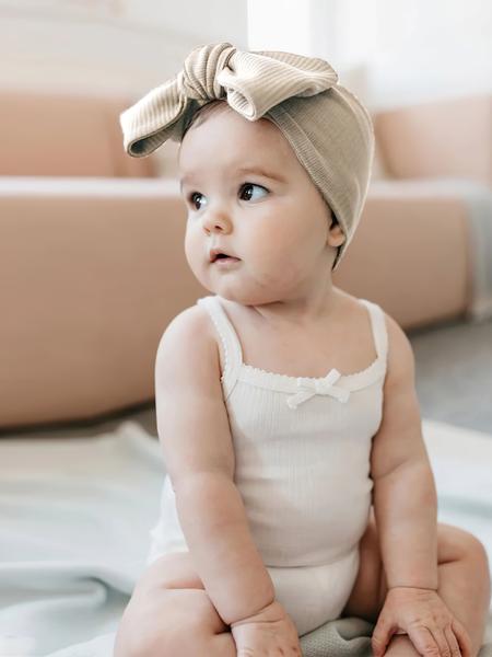 ​8 PCS Oversized Bow Headbands for Infants, Buttery Soft & Lightweight for Everyday Use, Gentle Stretch Ribbed Headwrap for Newborn Photography Props