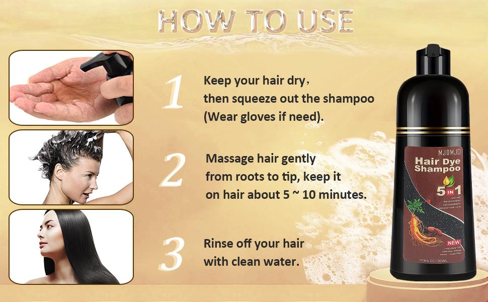 Blonde Brown Hair Dye Shampoo 5-in-1, Instant Hair Color Shampoo for Gray Coverage, Color in 10-15 Minutes, Natural Herbal Formula, Long-Lasting & Easy to Use for Women & Men, Paraben-Free, Hypoallergenic, 500ml / 16.9 Fl Oz