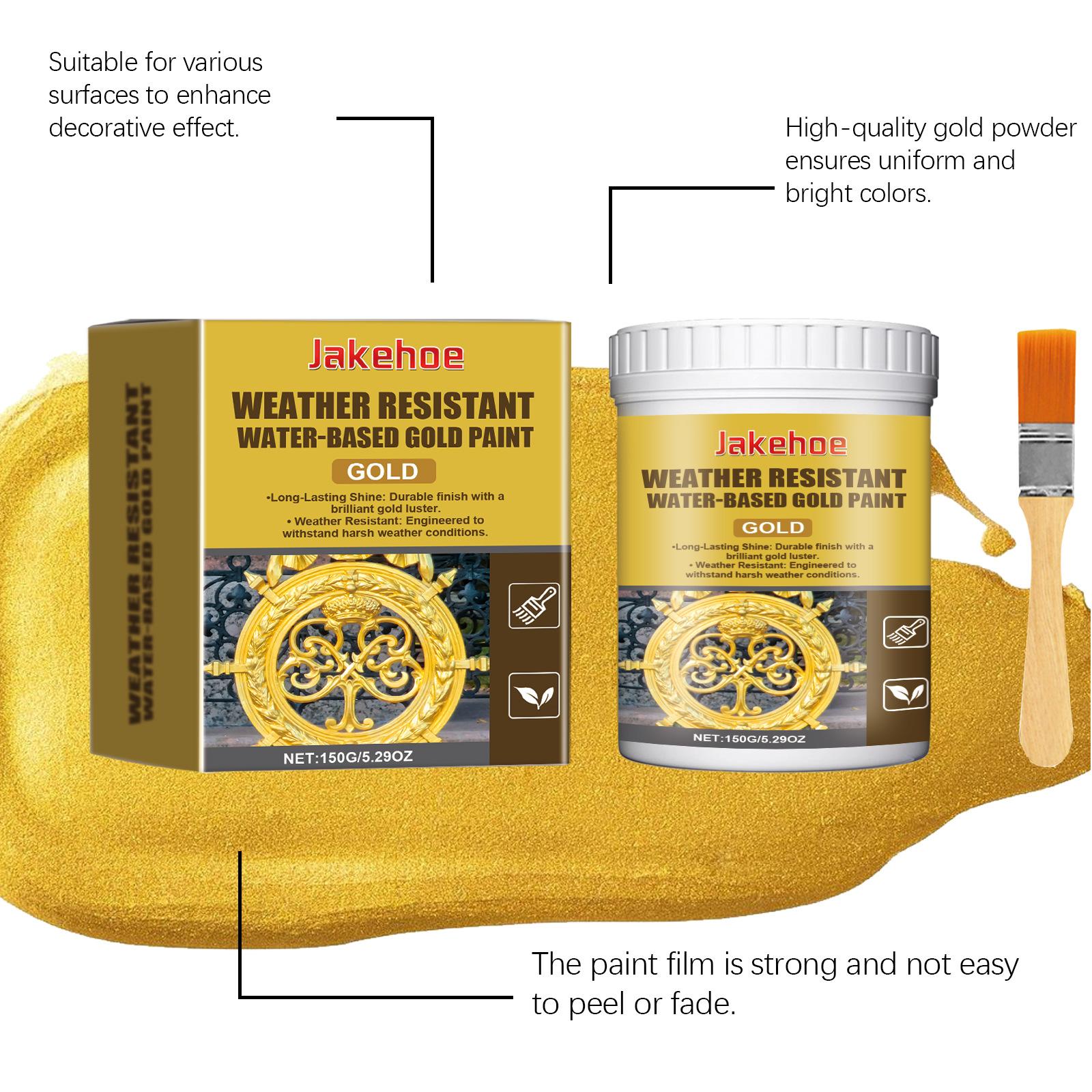 Jakehoe Weatherproof Paint, Waterproof Paint, Metal Paint for Roman Columns, Outdoor Gold Leaf Paint, Durable Water-Resistant Finish, Painting Jakehoe Weatherproof Paint, Waterproof Paint, Metal Paint for Roman Columns, Outdoor Gold Leaf Paint, Durable Water-Resistant Finish, Painting