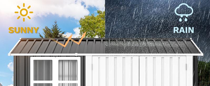 Yitahome 8x6FT Large Tool Storage Shed with Window, Lockable Doors, and Sloped Roof, Oversized Steel Outdoor Storage Shed for Garden, Patio, Garage, Backyard, Lawn, Gray White Yitahome 8x6FT Large Tool Storage Shed with Window, Lockable Doors, and Sloped Roof, Oversized Steel Outdoor Storage Shed for Garden, Patio, Garage, Backyard, Lawn, Gray White