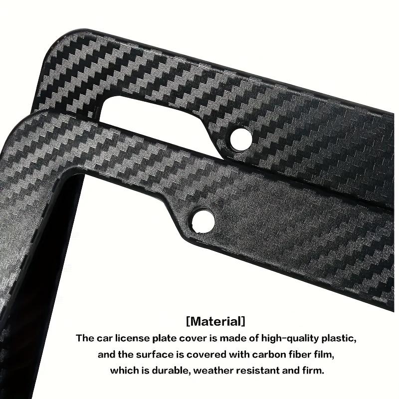 Durable Abs Plastic License Plate Frame, Carbon Fiber Design for Us & Canada Plates, Includes Screws and Nuts, Automotive Accessory