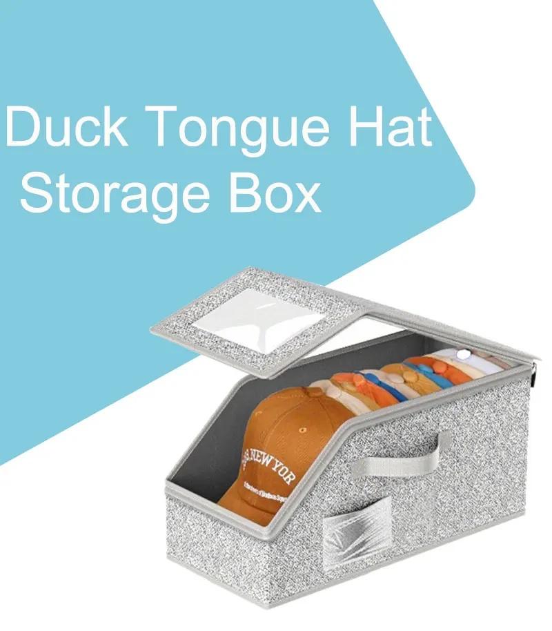 Hat Storage Box Foldable Zipper Baseball Cap Storage Box Wardrobe Storage Boxes Storage Non-woven Dustproof Storage Box
