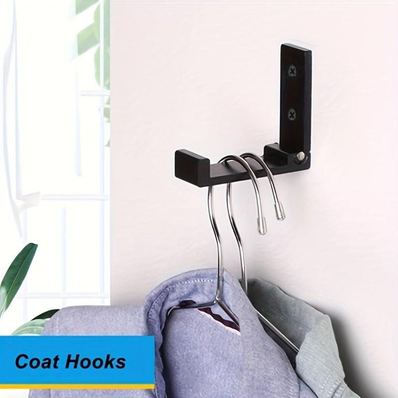 3pcs Wall-Mounted Rust-Resistant Aluminum Alloy Folding Hangers, Heavy-Duty Metal, Suitable for Clothes, Towels, Hats, Bags, Fitness Equipment