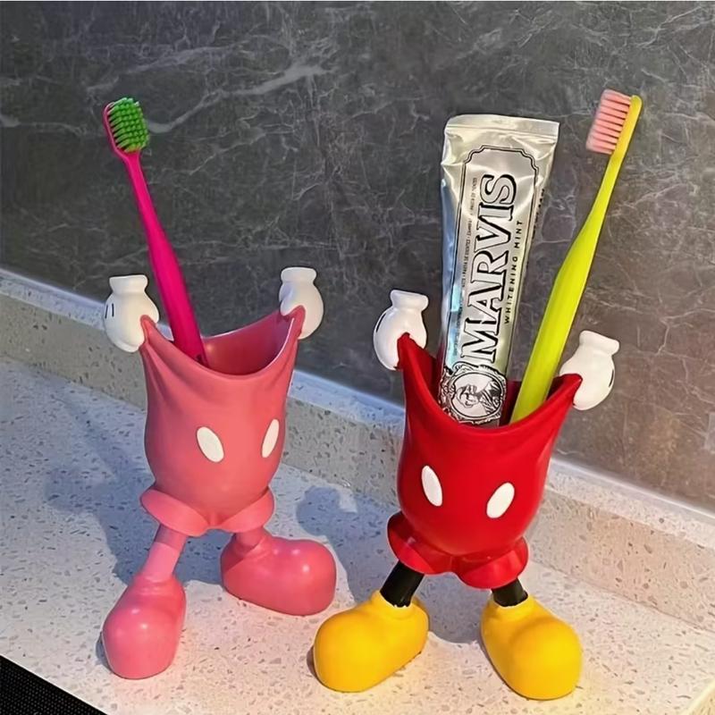 Adorable Makeup Brush Storage Bucket, Cute Cartoon Design, Desktop Organizer, Beauty Tool Holder, Multi-Functional Pen Holder, Anti-Slip Base, Stationery Storage Organizer