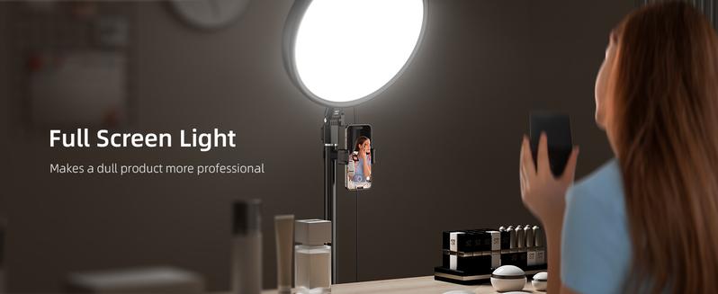 (Valentine's Deal) Weilisi Ring Light with Stand and Phone Holder, 13" Full-Screen Dimmable LED for Live Streaming/Makeup/Barber, 6500K Daylight, 79" Tripod & Wireless Remote