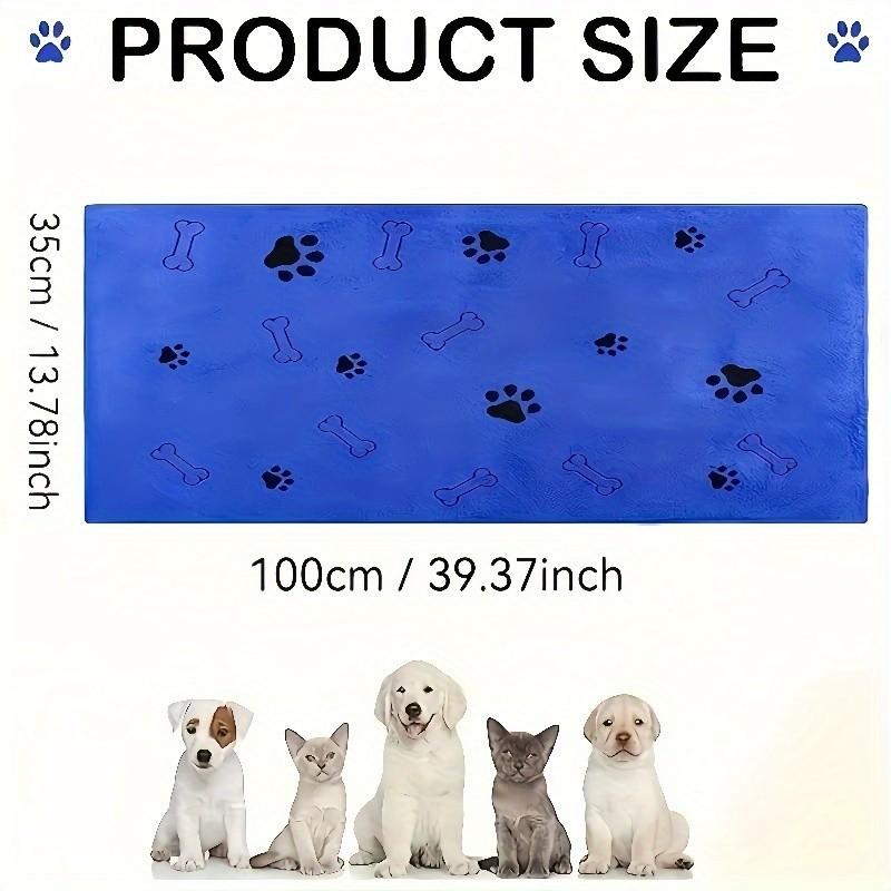 2 Pack Quick-Dry Pet Towels, 13.78x39.37 Inches, Soft Absorbent Polyester, Fun Claw Print Design, Ideal for Bathing & Grooming