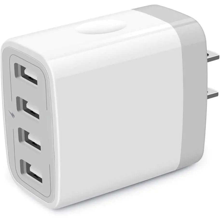 USB Charger Cube, Wall Charger Plug,  4.8A 4-Muti Port USB Adapter | Power Plug  Station Box Base  for  15 14 13 12 16 Pro Max/X/17, iPad  Phones  Block