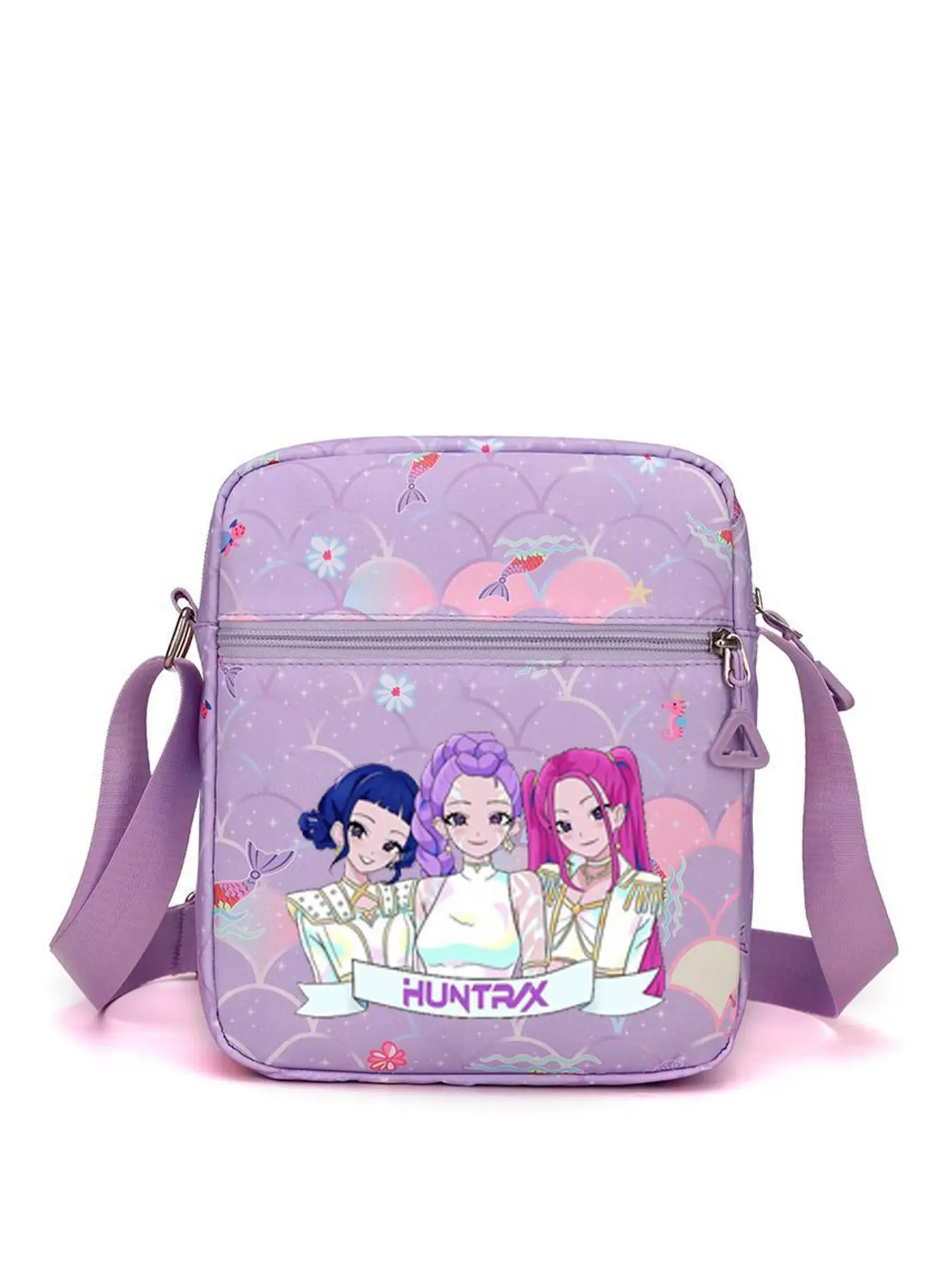 Women's Cartoon Print Crossbody Shoulder Bag, Zip Closure, Casual Style, All Seasons, Perfect for School, Shopping, Daily Use