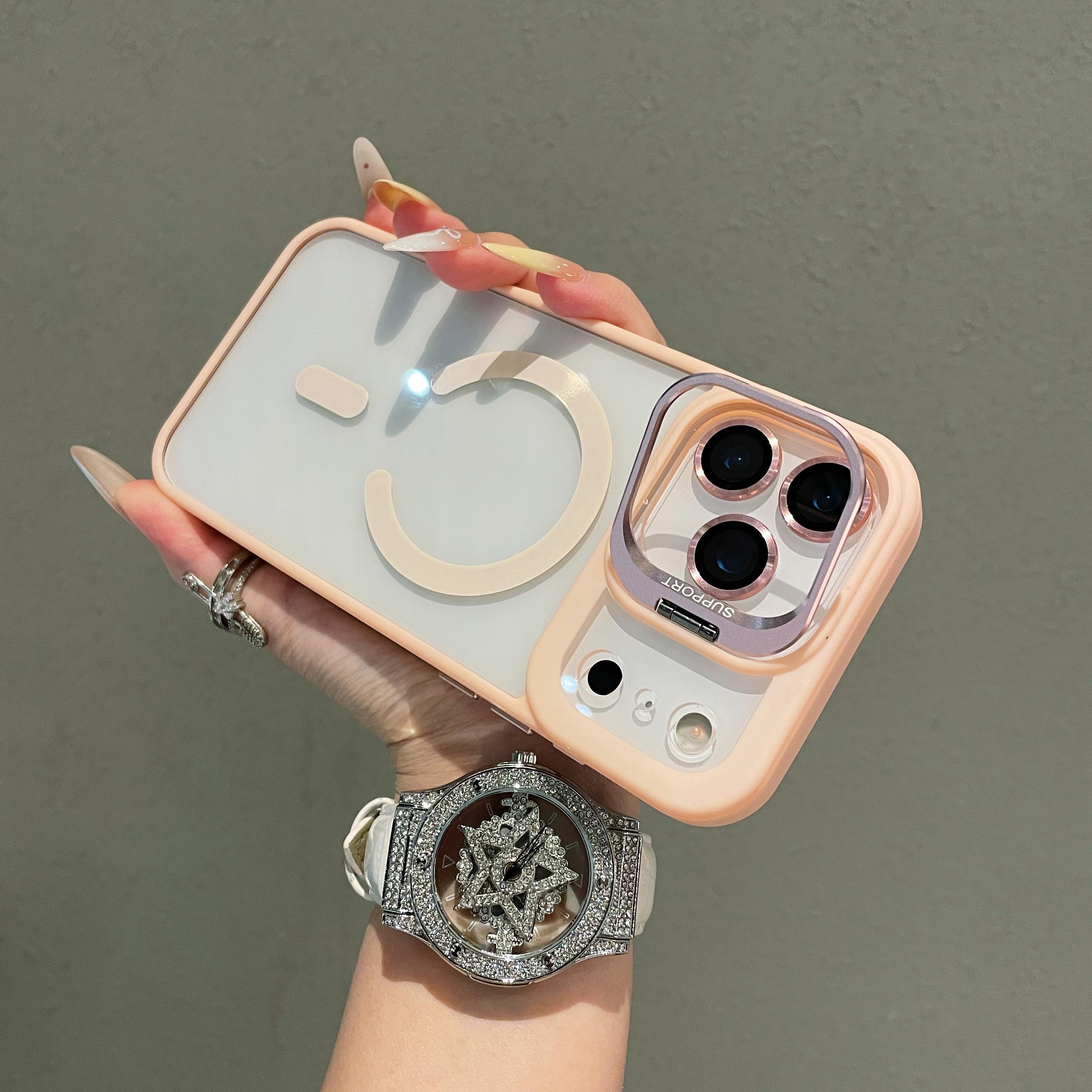 For iPhone 17 Pro Max 17 Air 12 13 14 15 16 Case, Compatible with MagSafe, Built-in Camera Ring Stand, Camera Lens Protector, Military-Grade Protection, Magnetic Phone Case for iPhone 16 15 14 Plus, Clear Kickstand Case