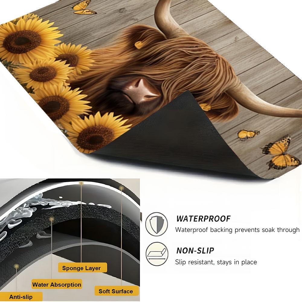 Soft Electronic Stove Panel Protector Pad, Cow Wood Grain Sunflower Design, Scratch Resistant, Easy to Clean, Multi-Purpose Kitchen Cover, Stove Plate