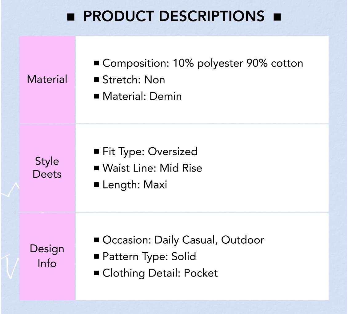 Cider [size 0-26] Denim Mid Waist Maxi Skirt with Pockets