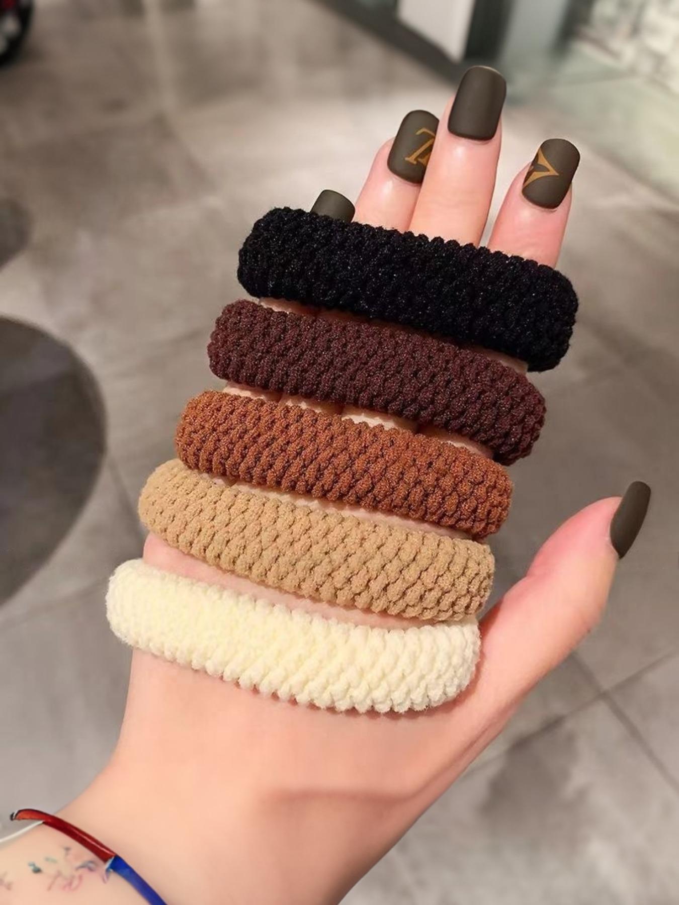 10pcs Thick High Elasticity Rubber Bands Hair Ties for Women, Durable Towel Loop Hair Rope Headband, New Style Ponytail Holders, Scrunchies