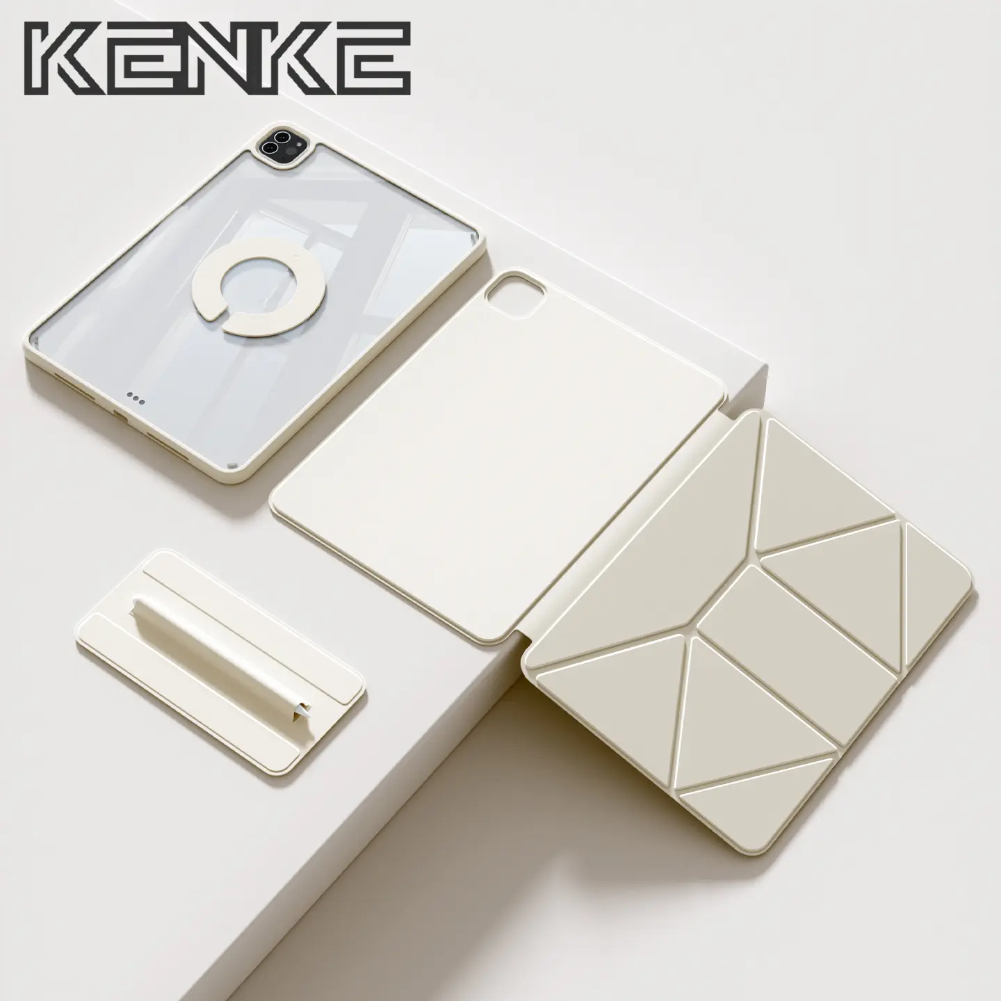 KENKE ipad tablet case Rotation Detachable magnetic case for iPad Air Pro 11 inch 2024 Air 13" M2 M3 pro 12.9 mini 6/ mini 7 a17 pro Case ipad 10th gen 11th A16 Air 4/5/6/7（2020/2021/2022）tablet cases covers, Tablet Accessories