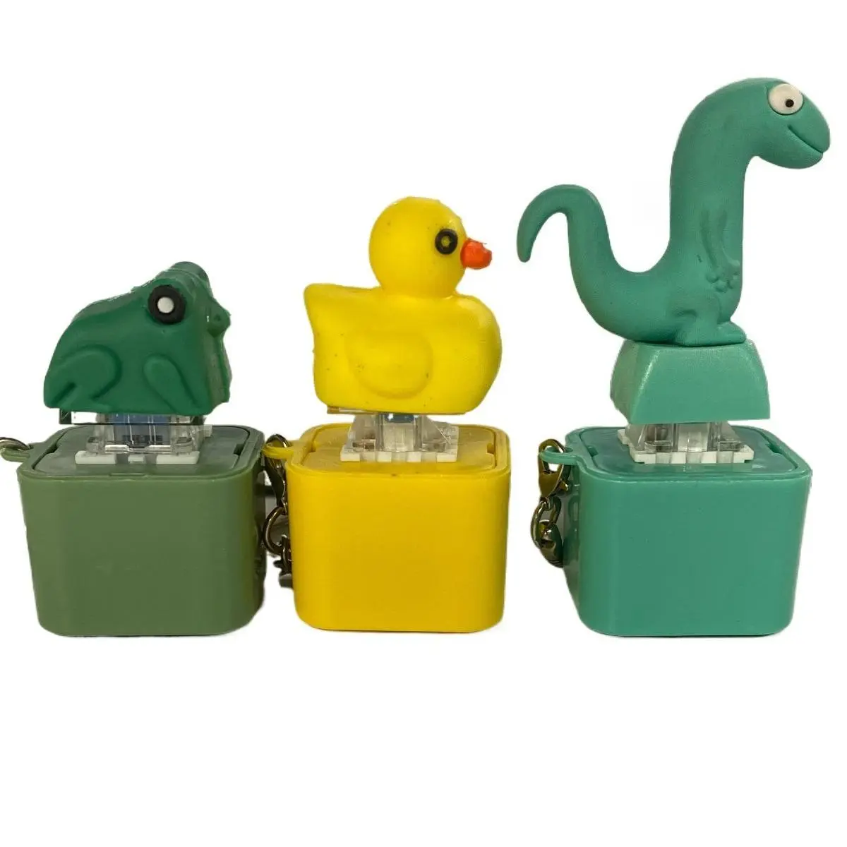 Playful Animal Sound Button Keychain Accessory - Sturdy Frog Duck Lizard Sound Effects Fidget Toy for Stress Relief, Unisex Everyday Use Funny Festival Gift