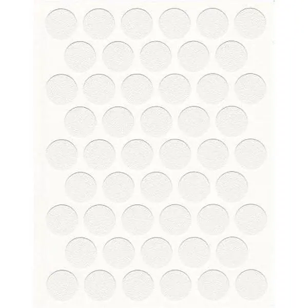 Screw Cover Caps 9/16" (50 Pack) – Self-Adhesive PVC Stickers for Furniture, Shelving & Screw Holes – Durable & Easy to Apply. White