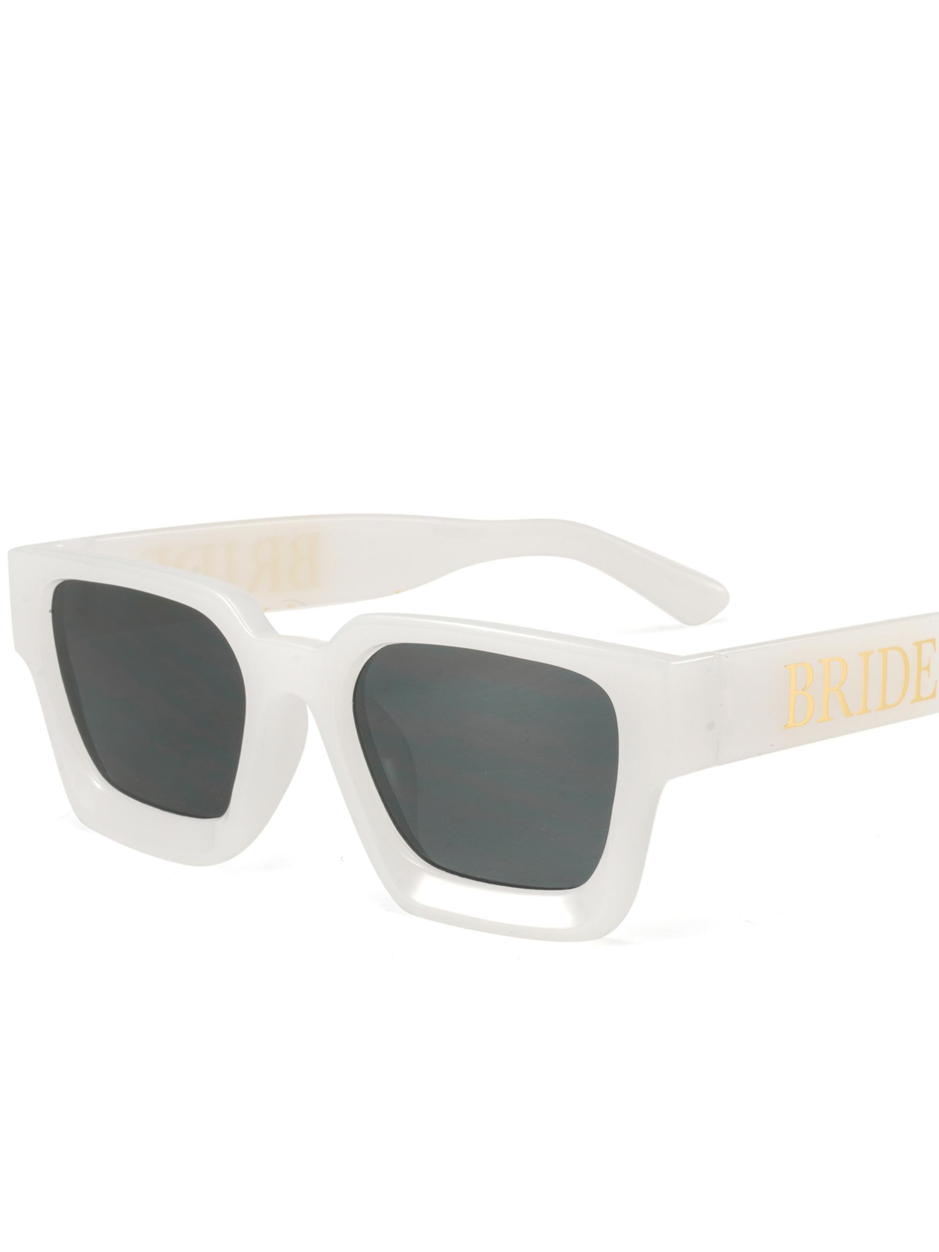 Women's Bride Sunglasses, Letter Design, Rectangular Small Frame, Multi-Color Options, Elegant Wedding Accessory, Party Style