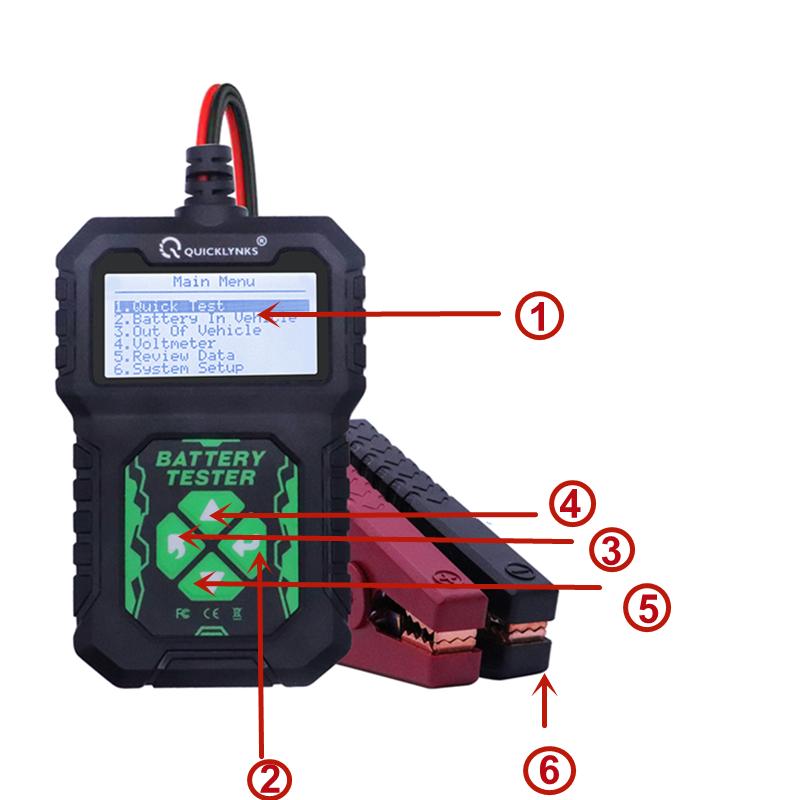 QUICKLYNKS-BA107 12V Lead Acid Battery Tester for Cars and Motorcycles, Charging System Test Tool 100 to 2000 CCA Diagnostic Measuring Instrument QUICKLYNKS-BA107 12V Lead Acid Battery Tester for Cars and Motorcycles, Charging System Test Tool 100 to 2000 CCA Diagnostic Measuring Instrument