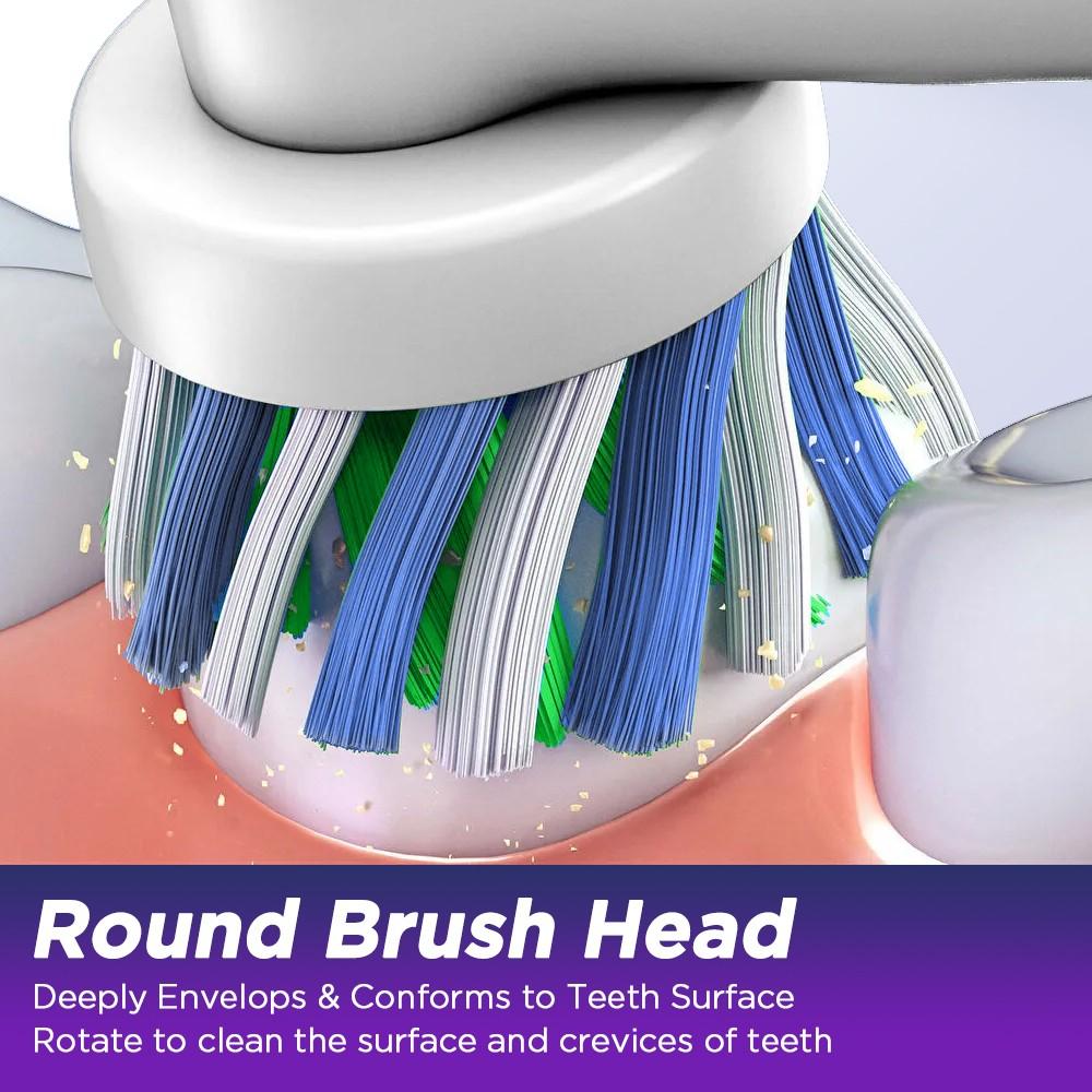 Rotating Electric Toothbrush with 5 Adjustable Modes, 2-Minute Timer with 4 Replaceable Brush Heads for Teeth Cleaning, Cleansing, Ideal for Daily Oral Care