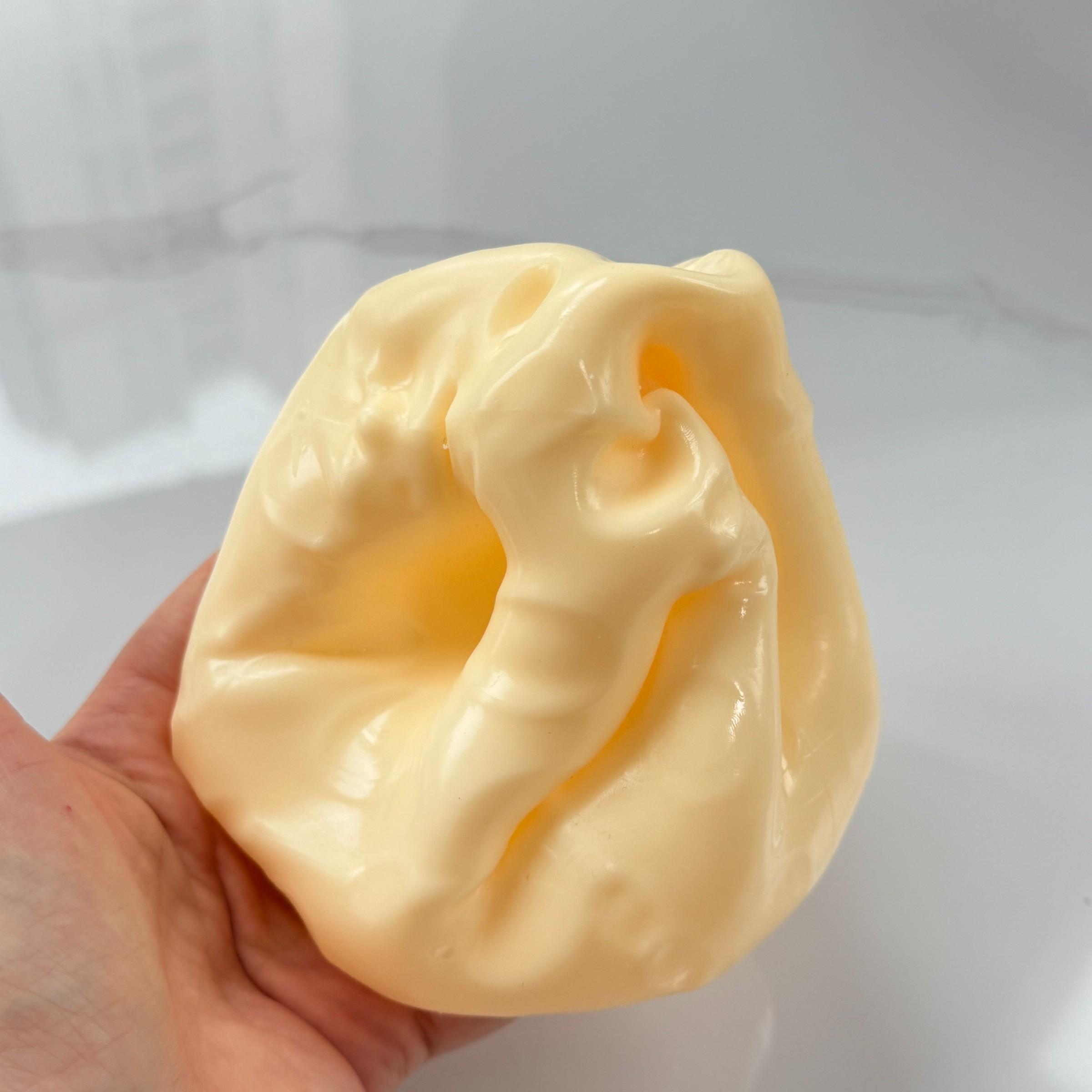 Fully Moldable Non-Rebound Petroleum Jelly-Filled Cheese Squishy Stress Ball, Giant 6 cm & 7 cm Soft Gel Cheese Block for ASMR Relaxation, Squishy Fun Viral Fidget Gift for Anxiety Relief, Decompression Squishy