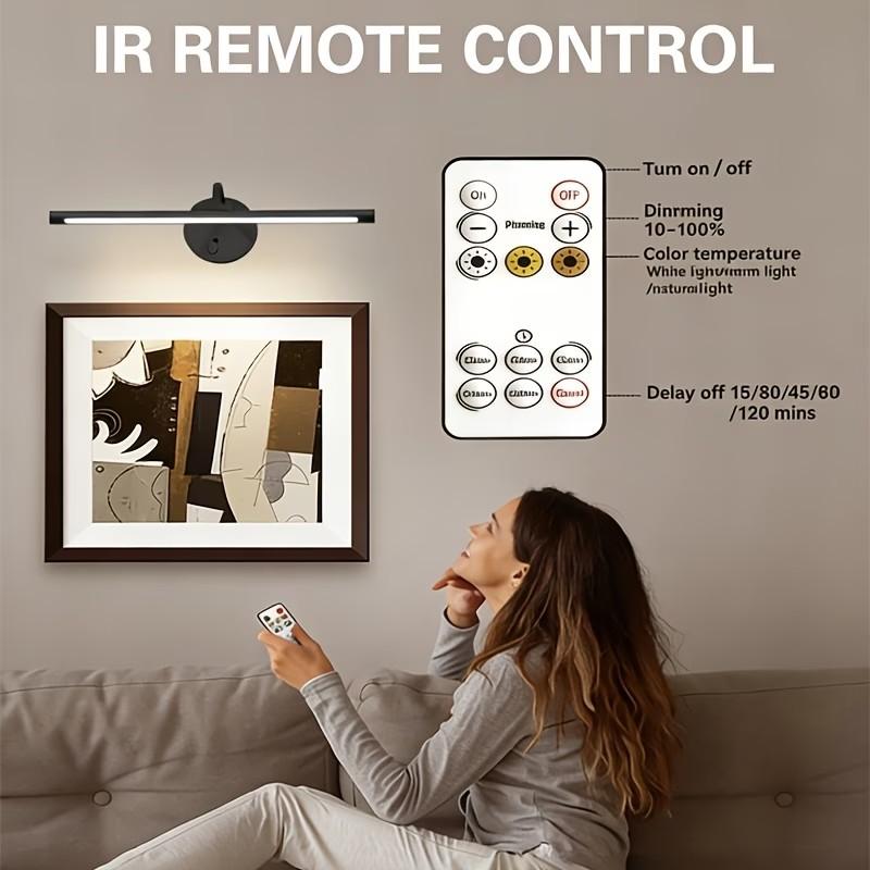 Control Ambient Dimmable LED Wall Lamp with Timer & Rechargeable Suitable for Gallery Lighting, Color-Changing Night Light, Plug-and-Play Semi-Recessed Installation for, Plastic Housing, Lighting Fixture