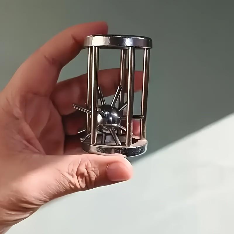 2pcs Metal Puzzle Cage Thorns Ball Lock Iq Toy, Children & Adults Brain Teaser, Educational Student Unlocking Ring Game