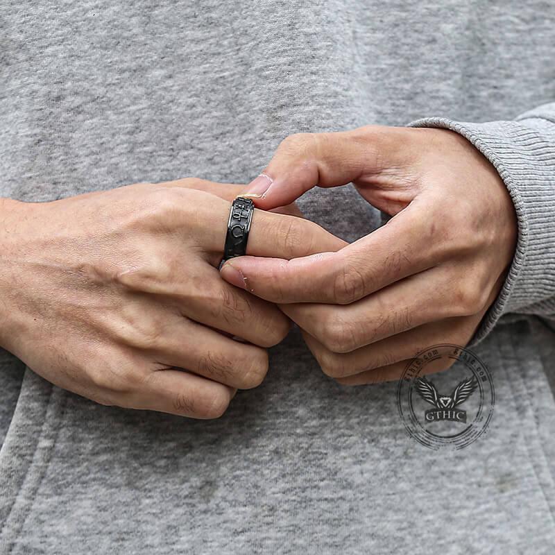 GTHIC Egyptian Symbols Ankh Spinner Ring for Men and Women Gift Stainless Steel GTHIC Egyptian Symbols Ankh Spinner Ring for Men and Women Gift Stainless Steel