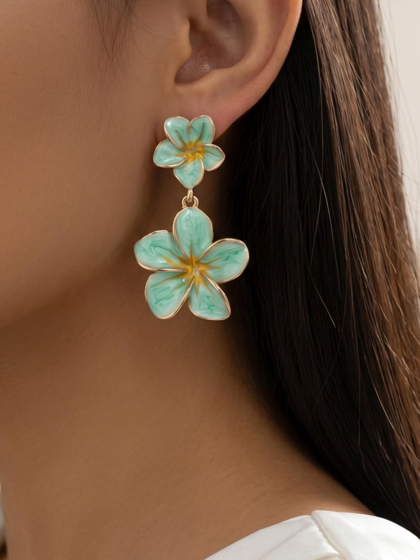 Elegant Flower Earrings for Women, Long Dangle Ear Jewelry, Chic and Versatile, Perfect for Any Occasion, High-End Style Accessories