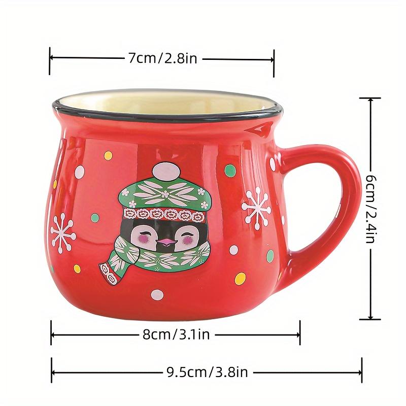 2/4-Piece Ceramic Christmas Mousse Cups Set, Family-Friendly Parent-Child Matching Coffee Breakfast Water Glasses, Home Use, Funny Mug