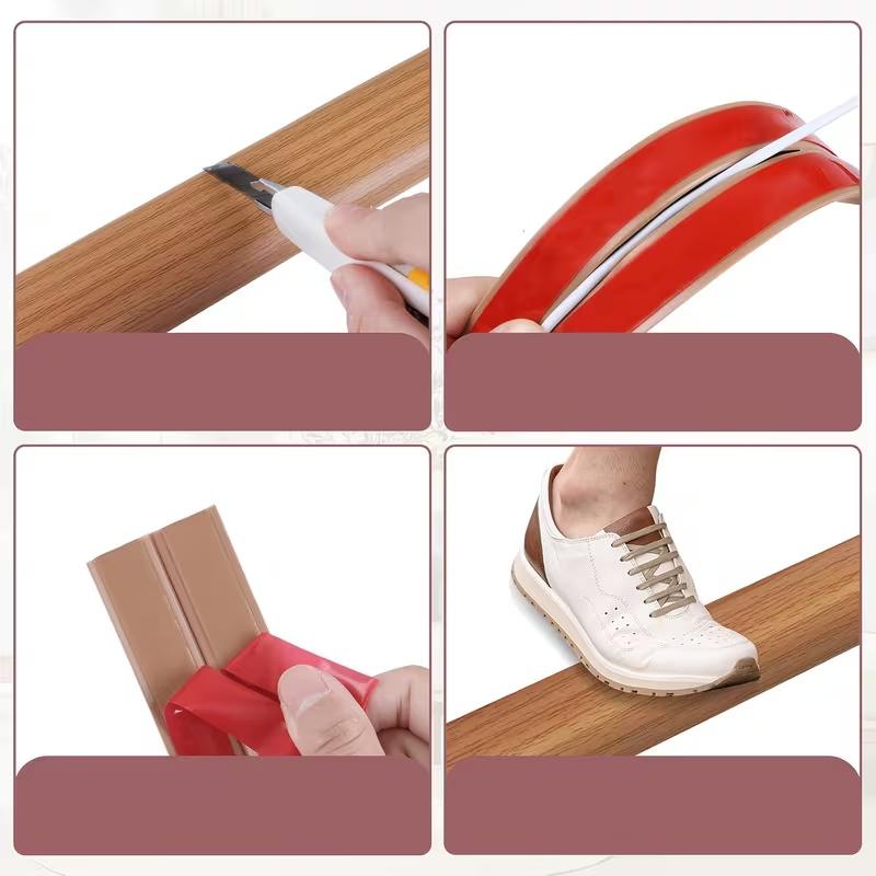 1pc Floor Cord Cover - Self-Adhesive Cable Concealer - Floor and Wall Power Cord Protector - With Optional Sizes of 1m, 2m, or 3m for Cable Management