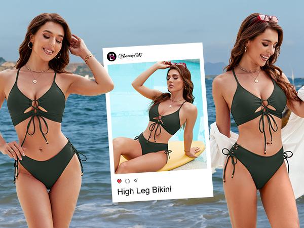 Blooming Jelly Curvy Cutout String Bathing Suit Womens Two Piece Bikini Sets