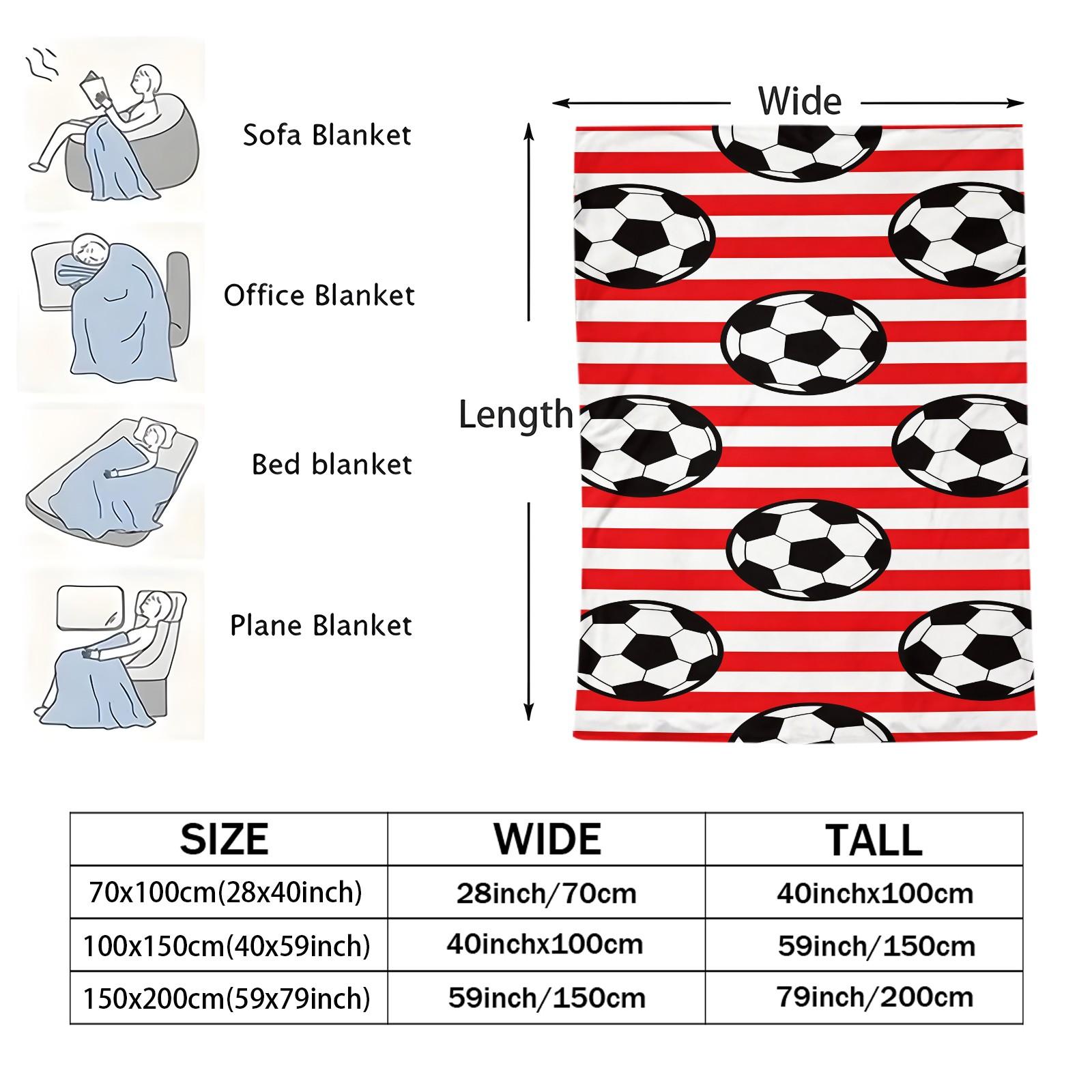 Football Pattern Blanket, Suitable For Daily, Festival, And Birthday Gifts For Children And Adults. Soft, Warm, And Lightweight Plush Blanket, Perfect For Decorating Beds, Sofas, Cars, And Rooms