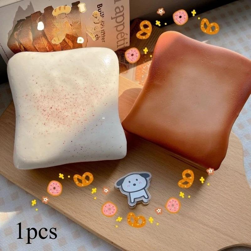 Novelty Soft Simulated Food Squeeze Release Tool Jasmine Toast Bread Squeeze Squishy DIY Decompression Slow Rebound Wet Soft