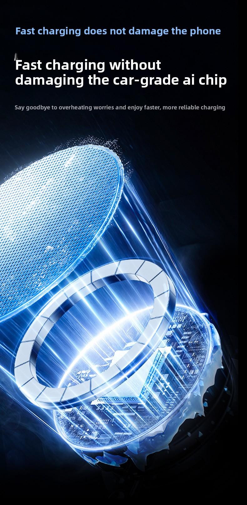 Magnetic Wireless Charging Car Phone Mount, 360 °   Rotatable Universal Holder