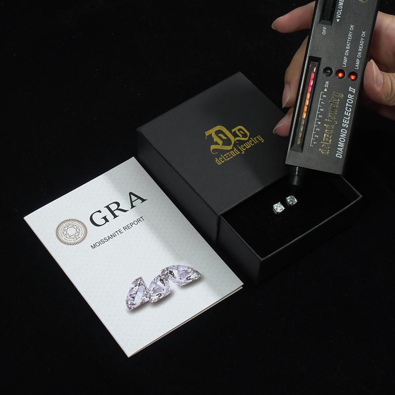 Delzzad Asscher Cut Synthetic Moissanite Prong Stud Earrings S925 Studs Christmas Gift For Men Women Delzzad Asscher Cut Synthetic Moissanite Prong Stud Earrings S925 Studs Christmas Gift For Men Women