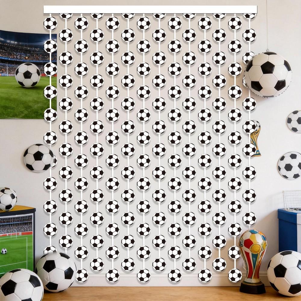2 Meter Football Rain Curtain, World Cup Theme Party Decoration, DIY Background String Curtain Door Curtain, Usa Mexico Soccer Decor