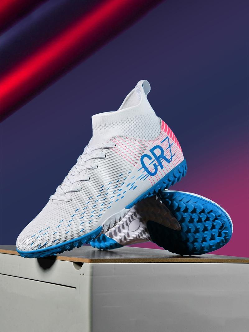 New men's game training boots Non-slip AG cleats Football boots Adult breathable high-top soccer shoes Couple outdoor professional football shoes Lawn light classic black sports soccer cleats Football Field Boots